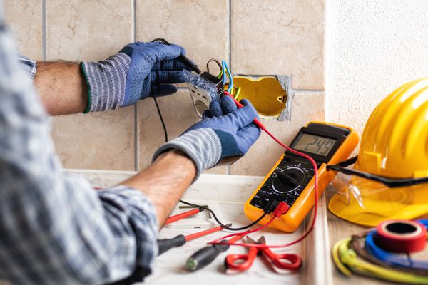 Electrician working on repairs